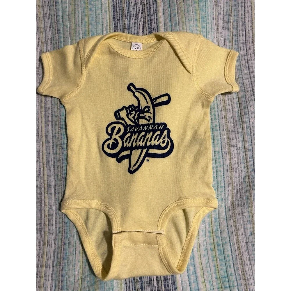 Savannah Bananas Baseball Newborn 6 Months Baby One Piece Yellow